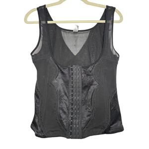Womens Floral Embroidered Bustier Black Sexy Sheer Strap Romantic Corset Top 3X